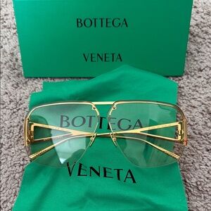 Bottega Veneta Gold Aviator Glasses